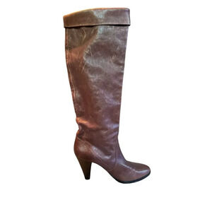 Kors Michael Kors Knee high convertable brown leather boots leather sole 10